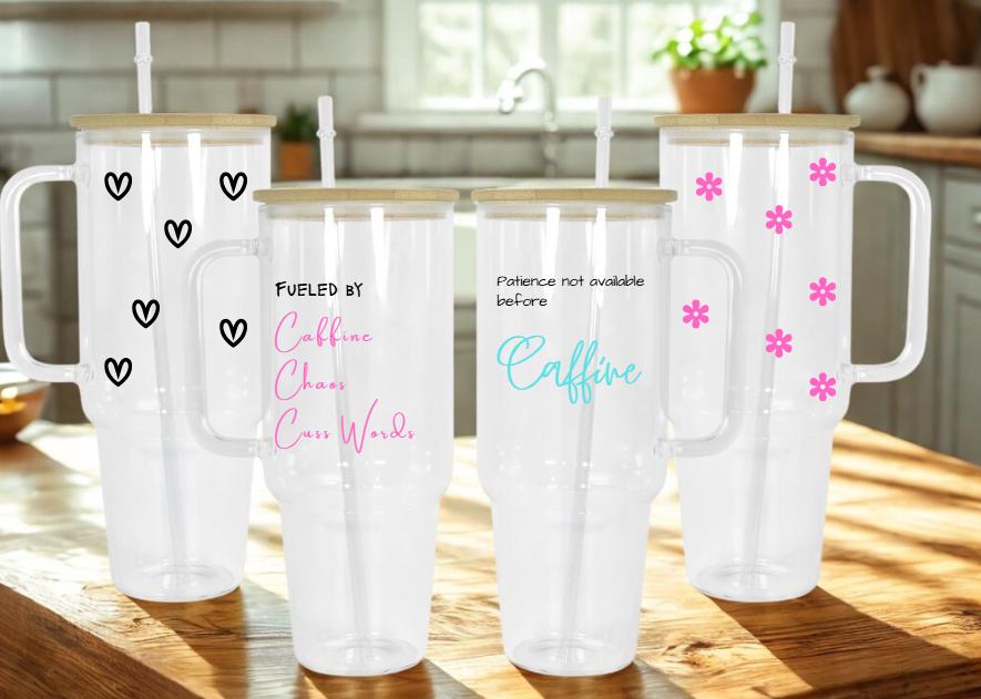 Personalized Bride Era Tumbler - Floral Heart Acrylic Cup, Bridal Gift