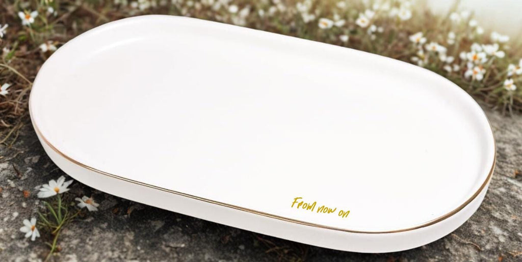 Personalized Ceramic Ring Dish – Wedding, Engagement Keepsake