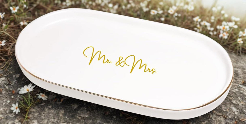 Personalized Ceramic Ring Dish – Wedding, Engagement Keepsake